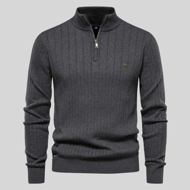 Alvis™ | Muscle Fit Casual Ribbed Sweater